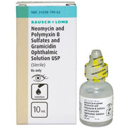 Buy Bausch & Lomb Americas Neomycin and Polymyxin B Sulfates & Gramicidin Ophthalmic Solution Antibiotic Eye Medicine 10ml (Rx)  online at Mountainside Medical Equipment