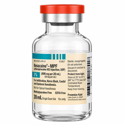 Nesacaine Chloroprocaine HCL 3% Injection 20 mL Multiple-Dose Vials