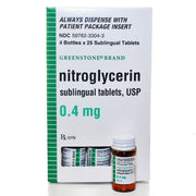 Nitroglycerin Sublingual Tablets 0.4 mg for rapid relief of angina and heart pain, promoting cardiovascular health and symptom management.