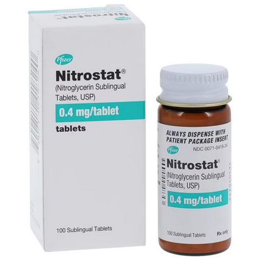 Buy Viatris Specialty Nitrostat Sublingual Tablets 0.4 mg Nitroglycerin Tablets, 100/bottle (Rx)  online at Mountainside Medical Equipment