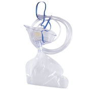 NonRebreather Oxygen Mask, Elongated Style, Adult Size with Adjustable Head Strap.