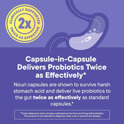 Nouri Menopause Probiotic: Supports gut health, balances hormones, and eases menopausal symptoms with Resveratrol benefits.