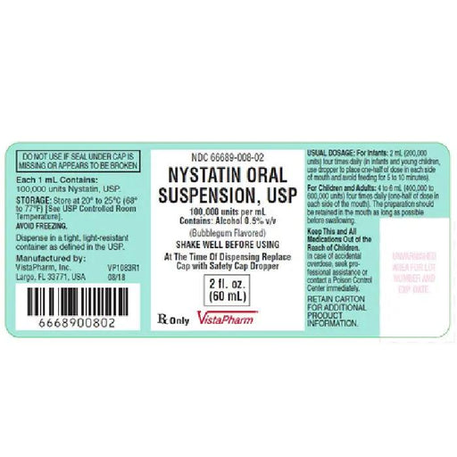 Nystatin Oral Suspension 60 mL by Vistapharm
