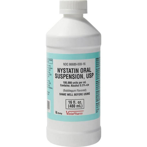 Vistapharm Nystatin Oral Suspension Liquid USP 100,000 Bubblegum Flavor 16 oz | Buy at Mountainside Medical Equipment 1-888-687-4334