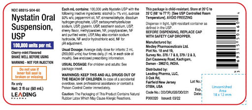 Package Label for Nystatin Oral Suspension Liquid 100,000 Units 