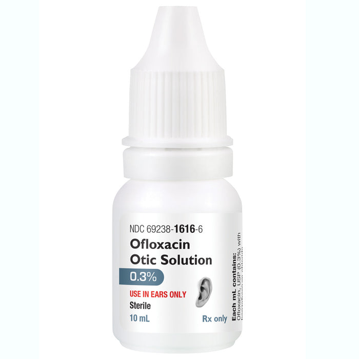 Ofloxacin 0.3% Ear Drops Antibiotic Otic Solution 10 mL by Amneal