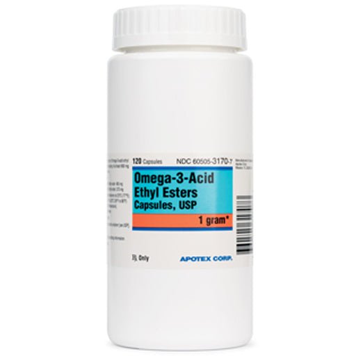Buy Apotex Corp Omega-3-Acid Ethyl Esters Capsules 1 gram 120 Liquid Gel Capsules - Apotex (Rx)  online at Mountainside Medical Equipment