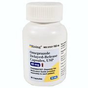 Omeprazole 40 mg Capsules for acid reflux; image displays blister pack, highlighting stomach relief and digestive health benefits.