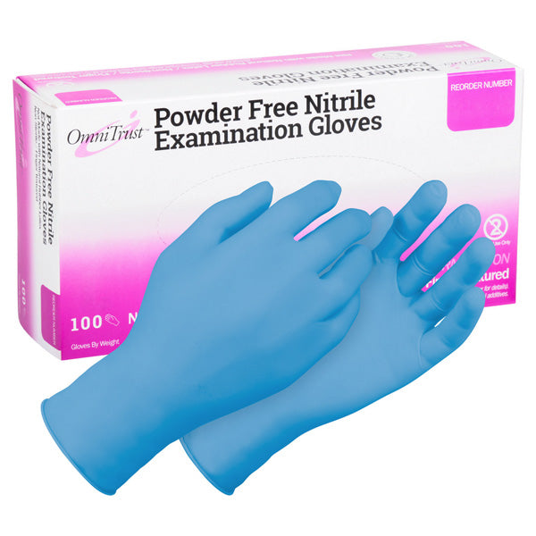 Omni Nitrile Gloves 212-21 Series Disposable blue nitrile gloves.