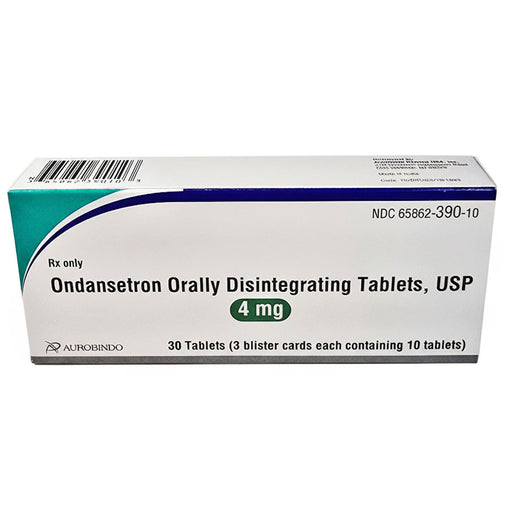 Ondansetron Tablets 4 mg Blister Card of 3 Pack Aurobindo 65862-0390-10