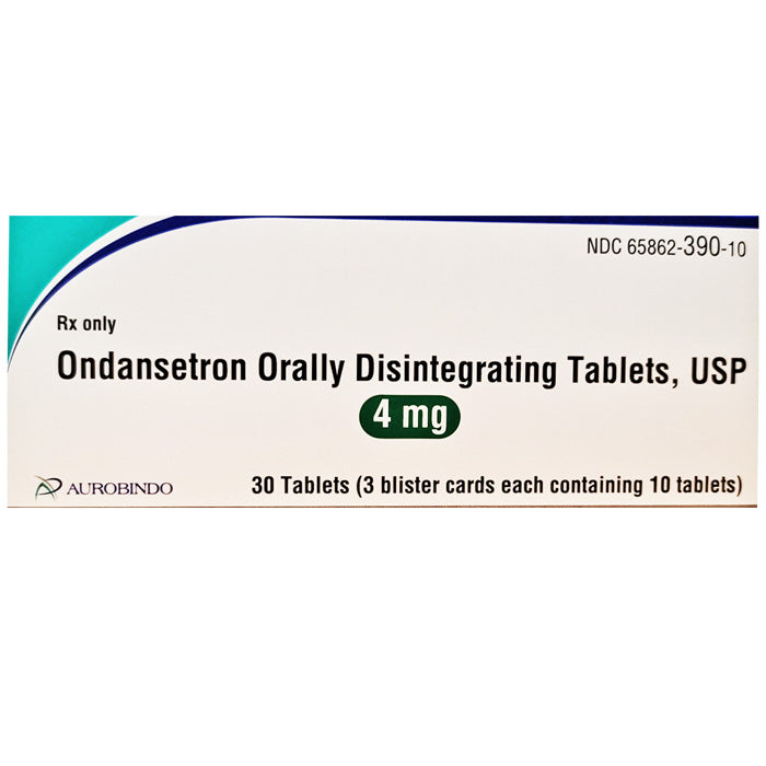 Ondansetron Tablets 4 mg Blister Card by Aurobindo used to prevent and treat nausea and vomiting.