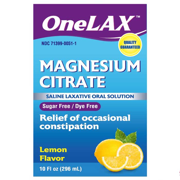 OneLax Magnesium Citrate Saline Laxative Oral Solution Lemon Flavor Su