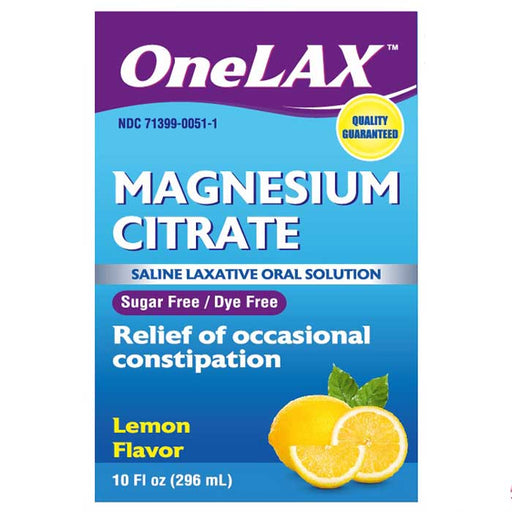OneLax Magnesium Citrate Saline Laxative Oral Solution Lemon Flavor Sugar Free