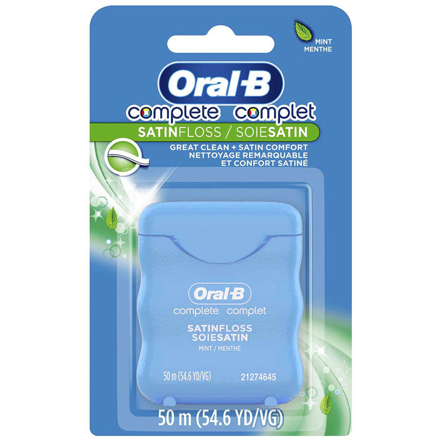 Oral-B  Complete Satin Dental Floss with Mint Flavor 54 Yards