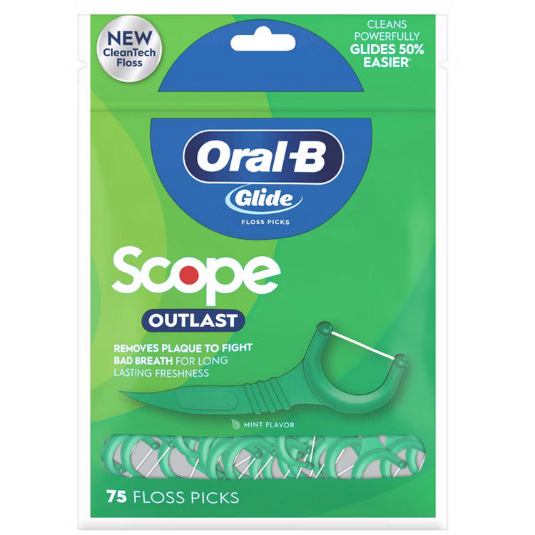 Oral-B Glide Dental Floss Picks with Scope Outlast Mint Flavor 