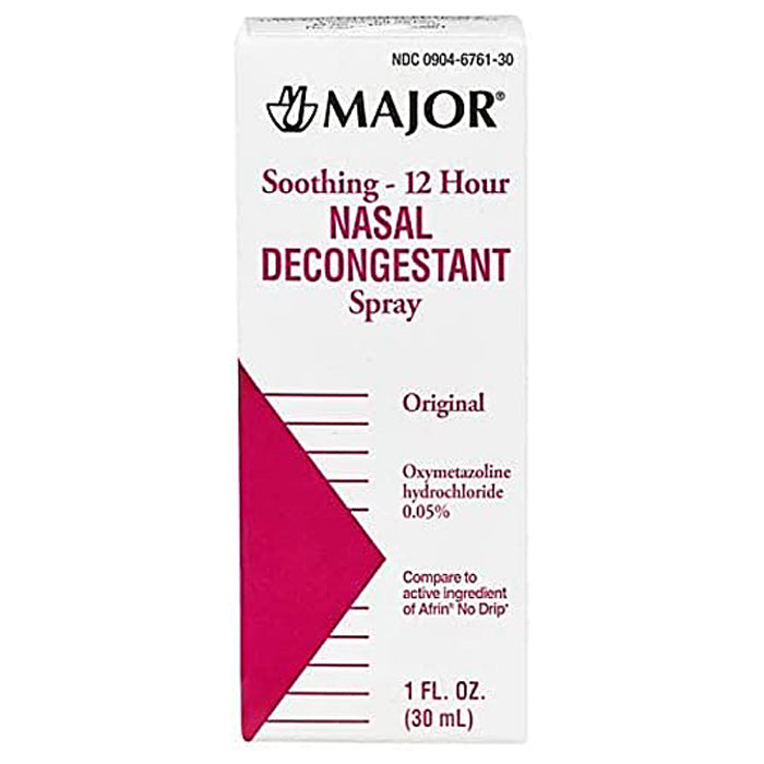 Nasal Decongestant Spray Oxymetazoline 12Hour Relief 15 mL Major