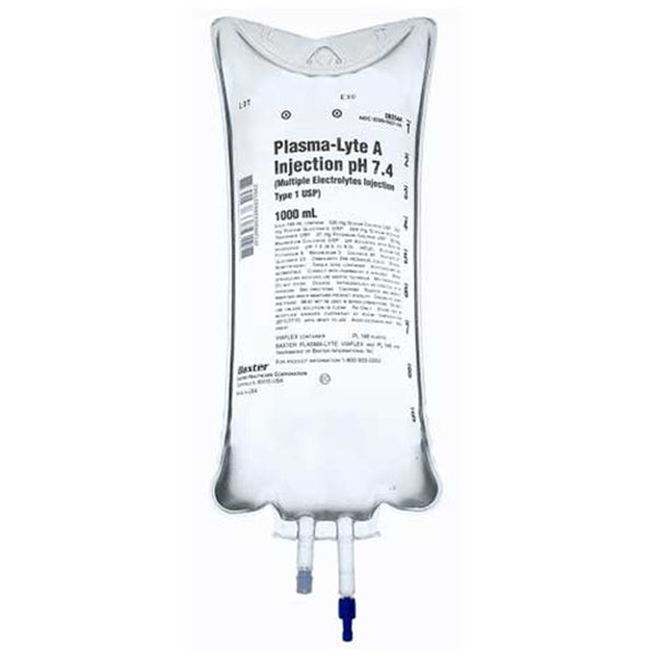 Plasma-Lyte A Injection pH 7.4 (Multiple Electrolytes Injection Type 1 USP) 1000 mL IV Bags 14/Case