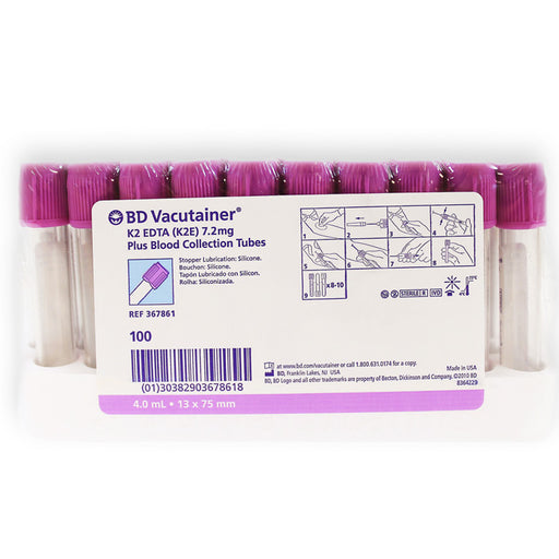 PST Venous Blood Collection Tube BD Vacutainer with K2 EDTA Additive 13 x 75 mm