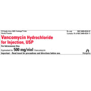 Package Label for Vancomycin Hydrochloride Injection ADD-Vantage Vials, highlighting usage for severe infections and antibiotic resistance.
