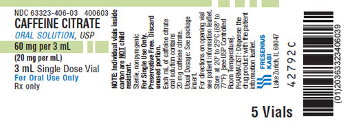 Caffeine Citrate Oral Solution USP 60 mg Per 3 mL Single Dose Vials x 5/Box (RX) Default Title