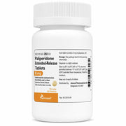 Paliperidone Extended-Release Tablets Amneal Pharma Side View of bottle.