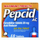 Pepcid AC Maximum Strength Acid Reducer Famotidine Tablets 20 mg, 50 Count