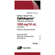 Buy Pfizer USPG Pfizer Cyklokapron Tranexamic Acid (TXA) Ampule for Injection 1,000 mg/10 mL Vial 10 mL  (Rx)  online at Mountainside Medical Equipment