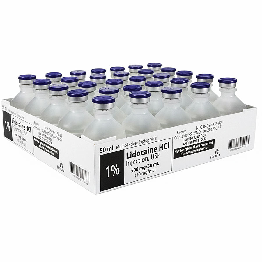 Lidocaine Hydrochloride 1% Injection 50 mL Multiple Dose Vials, 25 Per Pack by Pfizer Injectables