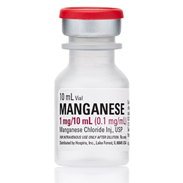 Treat Manganese Deficiencies | Manganese Chloride for Injection 0.1 mg/mL SDV 10 mL x 25/Tray