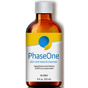 PhaseOne Antimicrobial Skin and Wound Cleanser with Hypochlorous Acid 8 oz Twist Cap Bottles (4 Per Case) 1.35 oz Pump Bottle (12 Per Case)