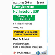 Buy Armas Pharmaceuticals Phenylephrine for Injection 10 mL Vial  online at Mountainside Medical Equipment