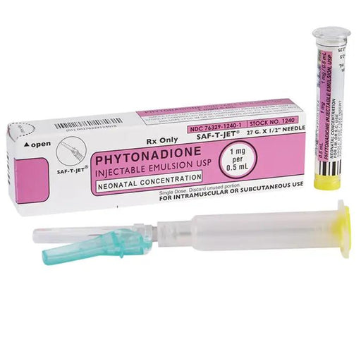 Phytonadione Injectable Emulsion Prefiiled Syringes Neonatal Concentration 1 mg Per 0.5 mL