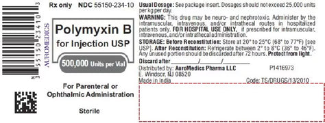 Polymyxin B Injection 500000 Drug Label
