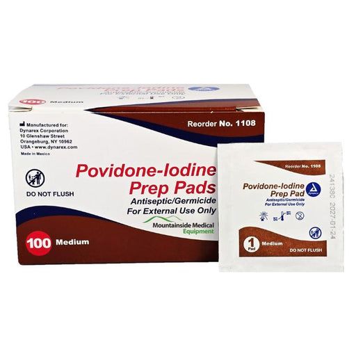 Close-up of Povidone Iodine Skin Prep Pads, ensuring hygiene and antiseptic care for wound prevention.