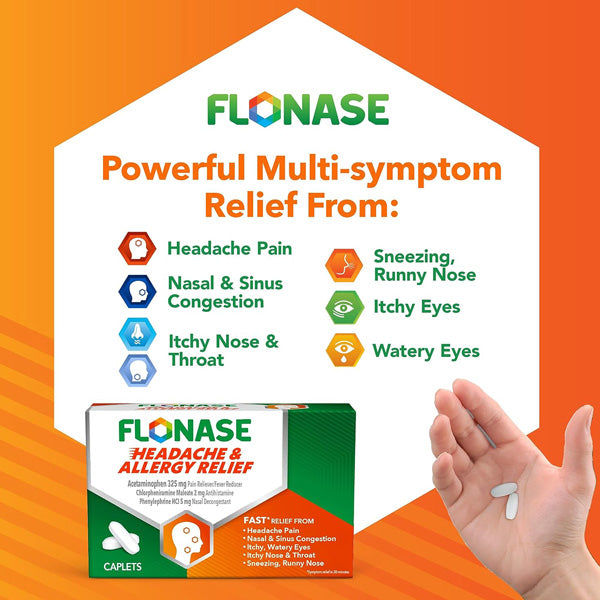 Flonase Headache and Allergy Relief Medicine with Powerful Multi-Ssymptom relief
