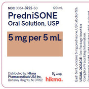 Prednisone Oral Solution 5 mg per 5 mL by Hikma