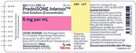 Prednisone Oral Solution 5mg mL Drug Facts Package Label