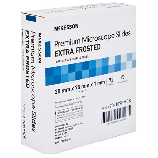 Premium Microscope Slides with Beveled Edges 25 x 75 x 1 mm Extra Frosted Glass