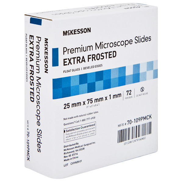 Premium Microscope Slides, Beveled Edges, Extra Frosted Glass ...