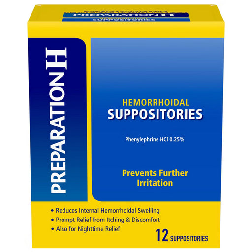 Preparation H Suppositories (Phenylephrine 0.25%) 12 Count