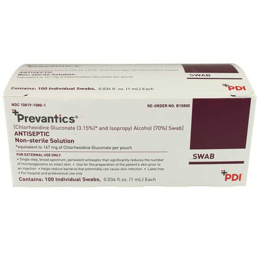 Prevantics Antiseptic Prep Pad with CHG (Chlorhexidine Gluconate) & Isopropyl Alcohol,
