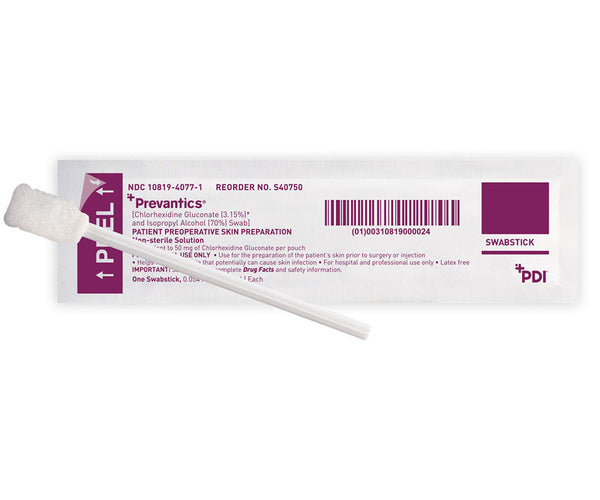 Prevantics Swab Sticks with CHG & Isopropyl Alcohol — Mountainside Medical