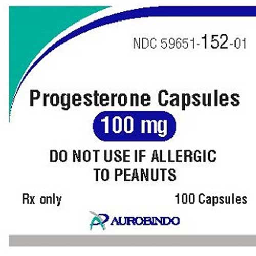 Progesterone 100 mg Capsules 100 Count