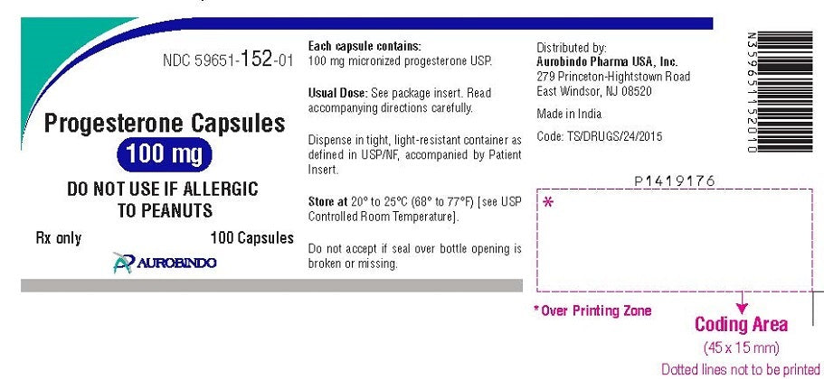 Package Label for Progesterone 100 mg Capsules 