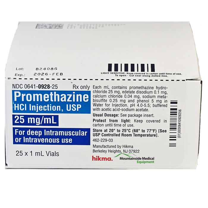 Promethazine 25 mg Vials: Anti-Nausea & Allergy Relief — Mountainside ...