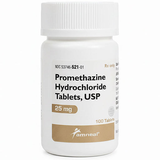 Promethazine Hydrochloride 25 mg Tablets for Allergies, Nausea Relief & Sleep Aid 100 Count (RX) Default Title