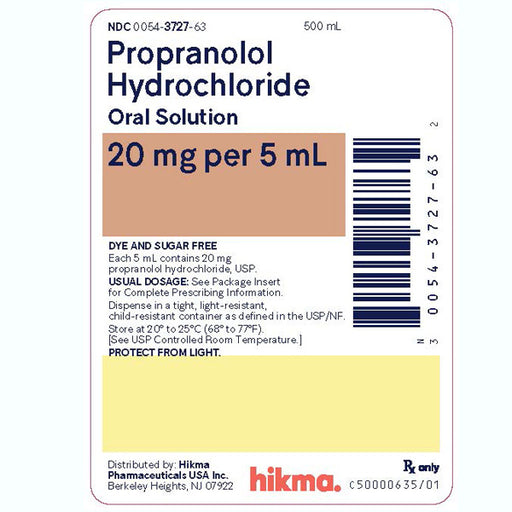 Propranolol Hydrochloride Oral Solution 20 mg per 5 mL