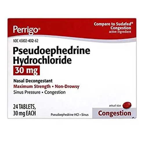 Pseudoephedrine Hydrochloride 30 mg (Sudafed Congestion)