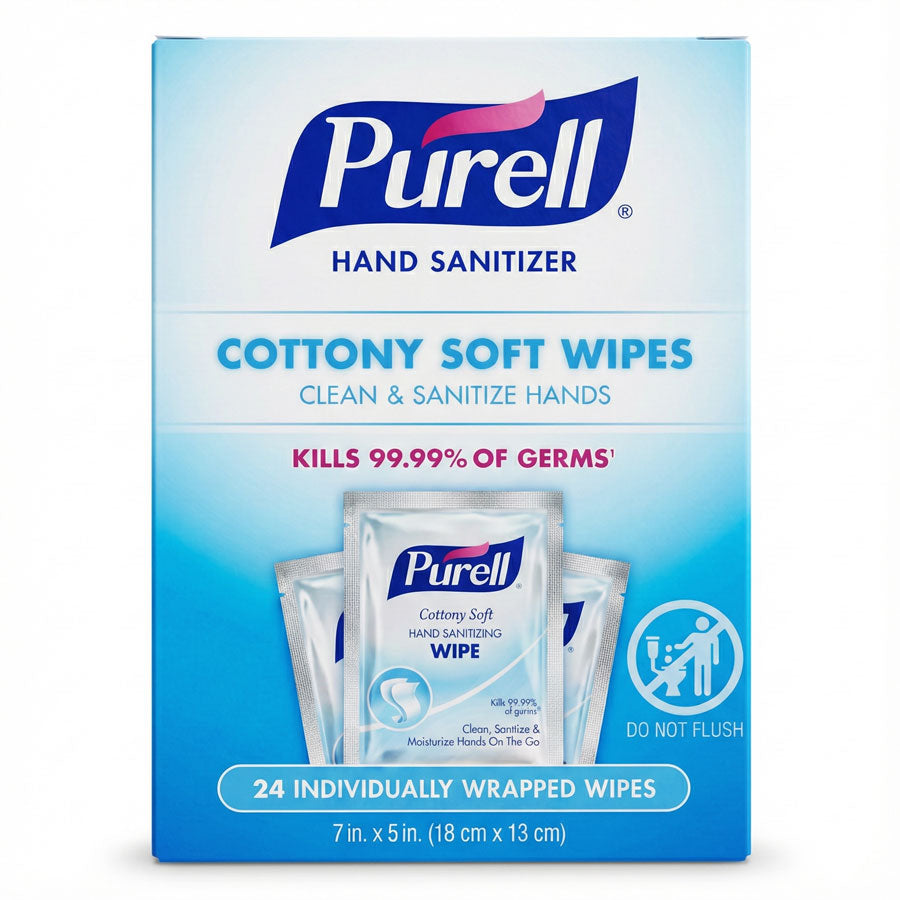 Purell Hand Sanitizer Wipes, Cottony Soft, 24 Count