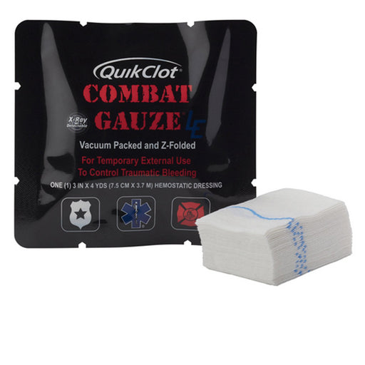 QuikClot Combat Gauze Hemostatic Dressing  3 Inch x 4 Yard, 1 per Pack Sterile